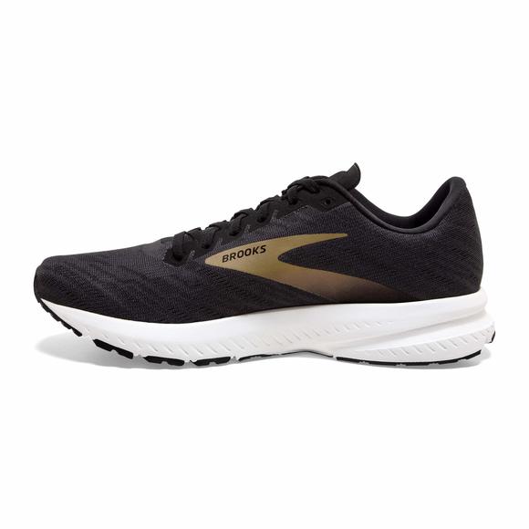 BROOKS MENS LAUNCH 7 RUNNING SHOE - EBONY/BLACK/GOLD - D - 8 - Picture 5 of 6